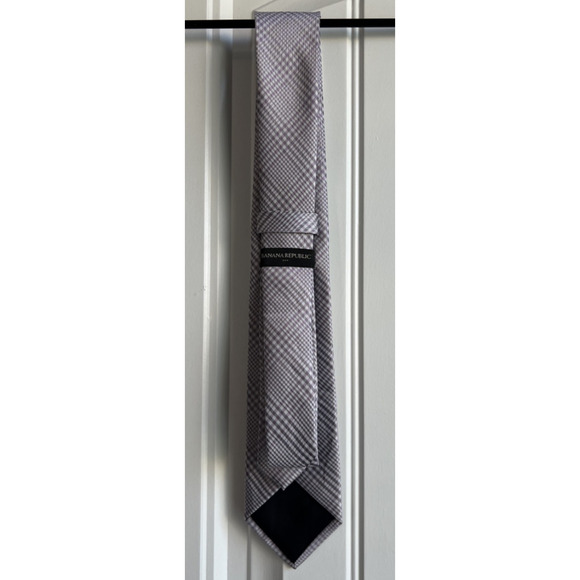 Banana Republic Gray Geometric Designer Tie Silk Slim Necktie - Picture 2 of 2